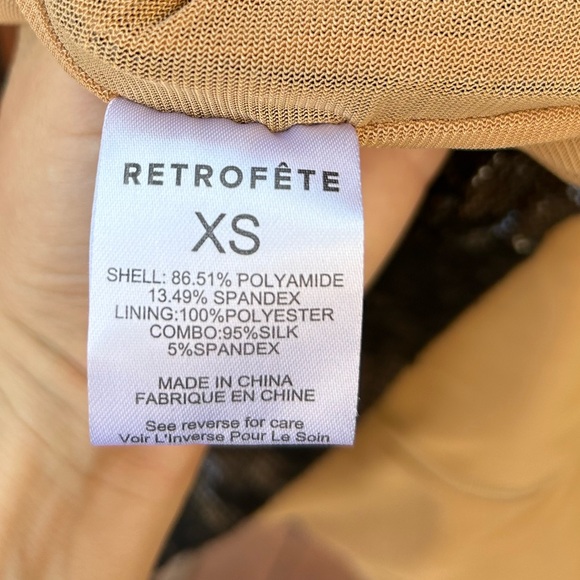 RETROFETE Zaina Black Sequin lace Strapless Gown size XS New - Picture 9 of 11